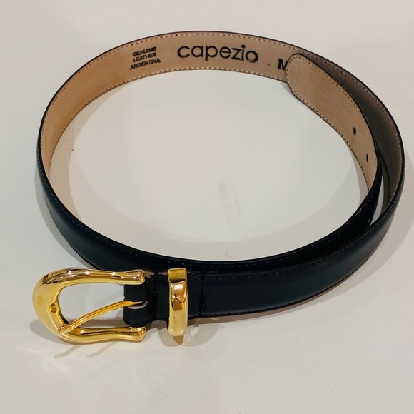 Vintage Capezio Leather Belt | Navyblue & Gold | Made in Argentina | Size M/L main image 4
